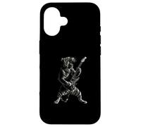 Tiger Jouant de la Guitare Rock and Roll Rock Star Homme, Femme, Enfant Coque pour iPhone 16