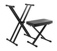 TIGER KAP-PK2 Support pour clavier et tabouret - Support pour clavier et tabouret pour piano en X à double renfort, réglable en hauteur