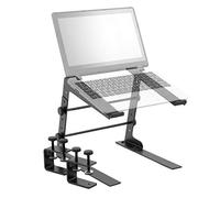TIGER LEC14-BK Support de table réglable pour ordinateur portable DJ avec pinces de bureau
