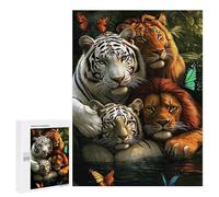 Tiger, Lion, Butterfly Wildlife Puzzle 1000 Pièces Educa Jouet en Bois Cadeau Unique Décoration Intérieure Jeu Éducatif Challenge Toy Adultes Et Enfants À Partir De 14 Ans 500 PCS
