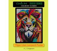 Tiger Lion Leopard Puma Color by Number book - Standard paper