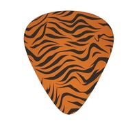 Tiger Lot de 12 médiators à rayures oranges pour guitare - Confortables et polyvalents pour tous les styles de guitare et joueurs