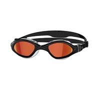 Lunettes de natation Zoggs Tiger LSR+ noires avec verres miroir orange