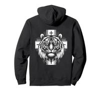 Tiger majestueux avec un symbole chrétien animal spirituel Sweat à Capuche