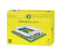 Tiger Merchandising Puzzle 3D du stade Carrow Road - 122 pièces | Maison de Norwich City | Premier League FC anglaise Cadeaux de football pour enfants de 7 ans et plus