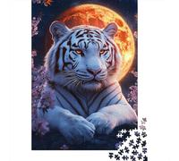 Tiger Moon Flower 1000 Pièces pour Adultes Puzzle Difficile