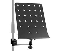 Tiger MSA30-BK Fixation pour Pied de Micro/Pupitre à Musique - Noir | pour Paroles, Partitions et Tablettes - Bras à Pince avec Plateau Réglable