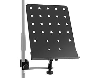 Tiger MSA30-BK Fixation pour Pied de Micro/Pupitre à Musique - Noir | pour Paroles, Partitions et Tablettes - Bras à Pince avec Plateau Réglable