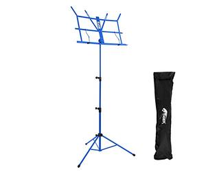 Tiger MUS56-BL Pupitre à Musique Facile à Plier et Portable - Bleu | Comprend un Sac