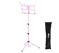 Tiger MUS56-PK Pupitre à Musique Facile à Plier et Portable - Rose | Comprend un Sac