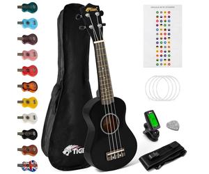 TIGER Noir Ukulélé soprano kit débutants Lot