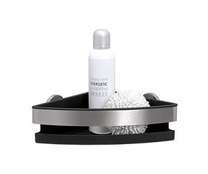 Tiger Noon, Etagère de Douche d'angle pour Douche, Salle de Bain, sans Perçage, Fixation par Collage Tigerfix ou Vissage, Acier Inoxydable brossé, 22 x 8 x 22 cm