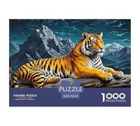 Tiger on Rock Moonlit Carton Épais Et Solide Excellent Jeu Cérébral, pour Améliorer La Flexibilité Mentale Et La Concentration 70x50cm/1000pcs