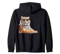 Tiger Portant des Lunettes de Soleil Sweat à Capuche
