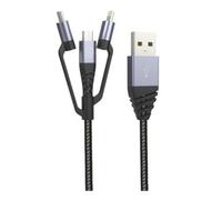 MUVIT TIGER Câble 3En1 USB / Micro USB / Type C / Lightning - 1.2 m - Gris