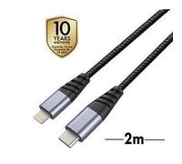 TIGER POWER CABLE ULTRA RESISTANT USB-C LIGHTNING 2M GRIS