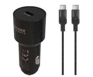 Tiger Power Charg. Voiture Pd 30w+cable Usb C/usb C 3.1 Gen1 1.2m