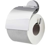 Tiger Puck Porte-rouleau de papier toilette, en acier inoxydable chromé, avec couvercle, montage mural avec vis ou adhésif Tigerfix, design élégant pour salle de bain et WC d'invités, 12,2 x 13,6 x