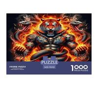 Tiger Puzzle 1000 Pièces pour Adultes Et Enfants Animal De l'art De La Décoration Moderne Jeu Cadeau Unique 1000 Pieces Activité Relaxante Cadeau d'anniversaire 70x50cm/1000pcs