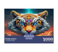 Tiger Puzzles 1000 Pièces Pour Adultes Et Enfants Animal De L'art De La Décoration Moderne Jeu Cadeau Unique 1000 Pieces Pour Jeux D'activités Familiales Cadeau Pour Femme, Homme, Couple Et Amie 38x26