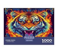 Tiger Puzzles 1000 Pièces Pour Adultes Et Enfants Animal De L'art De La Décoration Moderne Jeu Cadeau Unique 1000 Pieces Pour Jeux D'activités Familiales Cadeau Pour Femme, Homme, Couple Et Amie 70x50