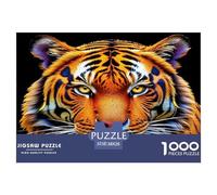 Tiger Puzzles 1000 Pièces pour Adultes Et Enfants Animal De l'art De La Décoration Moderne Jeu Cadeau Unique 1000 Pieces pour Jeux D'activités Familiales Cadeaux De Voyage 38x26cm/1000pcs