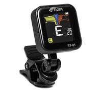 Tiger RT-01 Accordeur Chromatique Rechargeable Clip-On - Précis et Pratique pour Guitare Électrique, Acoustique, Basse, Ukulélé, Banjo et Violon - avec Câble USB-C et Affichage à Haut Contraste