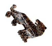 Tiger Shape Design Hair Claw Clips, Sturdy Hair Clips, Claw Hair Clips, Acrylic Animal Hairs Clamp 9,5 x 5 cm for Present, Women Hairs, Home, Indoor, Travel, Brown, Leopard, Beige Color