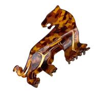 Tiger Shape Design Hair Claw Clips, Sturdy Hair Clips, Claw Hair Clips, Acrylic Animal Hairs Clamp 9,5 x 5 cm for Present, Women Hairs, Home, Indoor, Travel, Brown, Leopard, Beige Color
