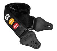 Tiger STP4-BK Sangle de Guitare avec Supports pour Médiators - Noir