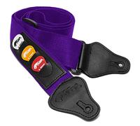 Tiger STP4-PU Sangle de Guitare avec Supports pour Médiators - Violet