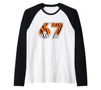 Tiger Stripe 67 Chiffre rétro Animal Sauvage Art Graphique Manche Raglan