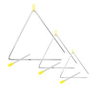 TIGER Tri-SET Lot d'instruments triangulaires de 15,2 cm - Triangles en acier robuste avec gâches en métal - Idéal pour l'école, le groupe ou la maison - 3 triangles