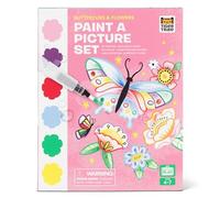 Tiger Tribe: Paint-A-Picture - Papillons et fleurs - Ensemble d'art aquarelle tout-en-1, pinceau sans désordre, échantillons sur chaque page, jeu portable, enfants de 4 ans et plus
