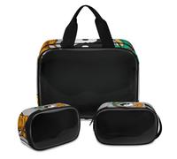 Tiger Trousse de maquillage translucide motif dragon Yin Yang pour homme et femme - Trousse de toilette de voyage - 3 pièces, couleur, XL, Trousse de maquillage