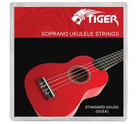 Tiger UAC14 Cordes Ukulélé Soprano - Nylon Calibre Standard | Son Chaud, Douces pour les Doigts - Idéales pour Débutants et Étudiants