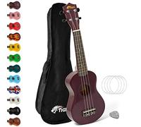 TIGER UKE7-PP Ukulélé Soprano pour Débutants avec Sac de Transport, Médiator en Feutre, Jeu de Cordes de Rechange Et Doté d'Un Jeu de Corde Aquila - Violet