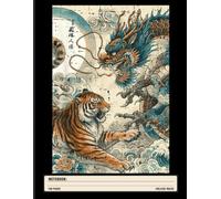 Tiger vs Dragon Notebook: Japanese Vintage Art with Powerful Animal Battle Theme