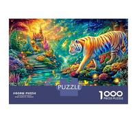 Tiger Wades dans Un Flux Magique Puzzle De 1000 Pièces Le Roi forêt Cadeau d'anniversaire Parfait pour Enfants Et Adultes 38x26cm/1000pcs