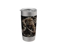 Tiger Warrior Ink Shadow Fantasy Gobelet isotherme en acier inoxydable double paroi