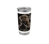 Tiger Warrior Ink Shadow Fantasy Gobelet isotherme en acier inoxydable double paroi