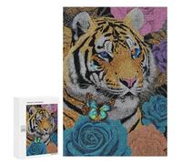 Tiger with Butterfly and Flowers Puzzle 300 Pièces Educa Jouet en Bois Cadeau Unique Décoration Intérieure Jeu Éducatif Challenge Toy Adultes Et Enfants À Partir De 14 Ans 300 PCS