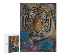 Tiger with Flowers and Butterflies-1 Puzzle 500 Pièces Educa Jouet en Bois Cadeau Unique Décoration Intérieure Jeu Éducatif Challenge Toy Adultes Et Enfants À Partir De 14 Ans 500 PCS