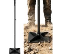 Tigerden Tamponneur manuel en acier robuste, compacteur de plaque de sol de 20,3 x 20,3 cm avec poignée réglable de 111,8 cm et poignée en caoutchouc, outils d'aménagement paysager anti-lâche pour sol