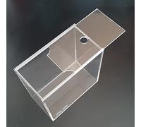 Tigerlily Enterprises Aquarium Nano Acrylique 4L - Boîte d'élevage portable avec couvercle coulissant et trou d'alimentation - Idéal pour Betta, tortues, insectes et terrarium (20 x 20 x 11 cm)