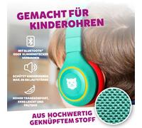 tigermedia tigerbuddies Casque Bluetooth pour Enfants, Ajustement réglable et Coussinets Souples, Casque pour Enfants avec limitation de Volume, Prise Jack et Bluetooth, 8 Heures sans Fil (Vert)