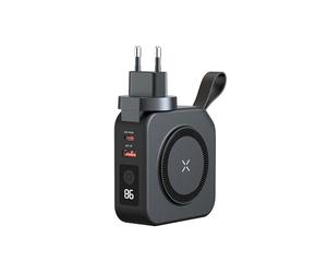 TIGERPOWER PowerBank - Chargeur Universel 4 Produits en Un : Batterie Externe 10000 mAh+Chargeur MagSafe+ Chargeur Secteur Monde EU/US/UK/AUS, USB-A, USB-C, Affichage LED, câbles + Pochette Inclus