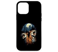 Tigers At The Moon Parodie 3 Tiger Moon Wildlife Animal Coque pour iPhone 12 Mini
