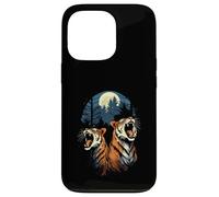 Tigers At The Moon Parodie 3 Tiger Moon Wildlife Animal Coque pour iPhone 13 Pro