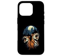 Tigers At The Moon Parodie 3 Tiger Moon Wildlife Animal Coque pour iPhone 16 Pro